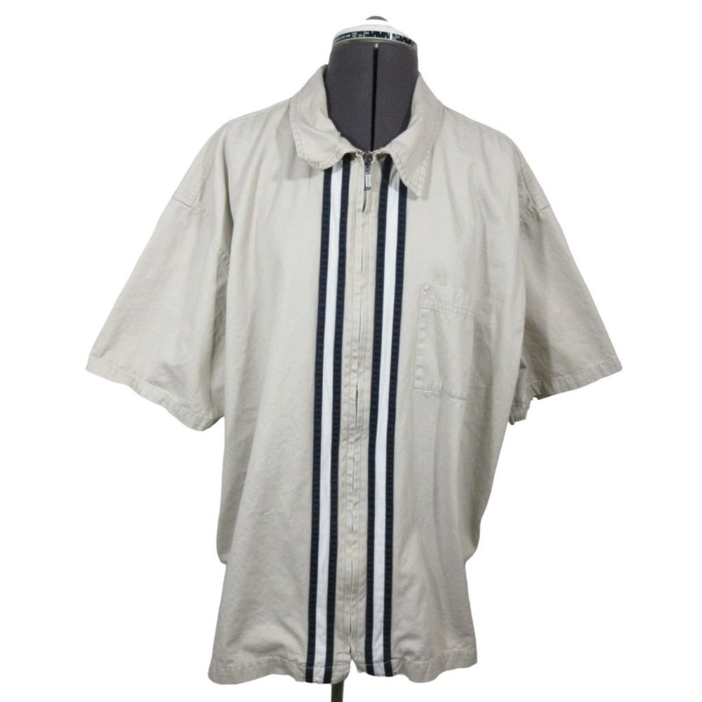Vintage 90s Gap full zip front pocket short sleeve shirt jacket XL‎